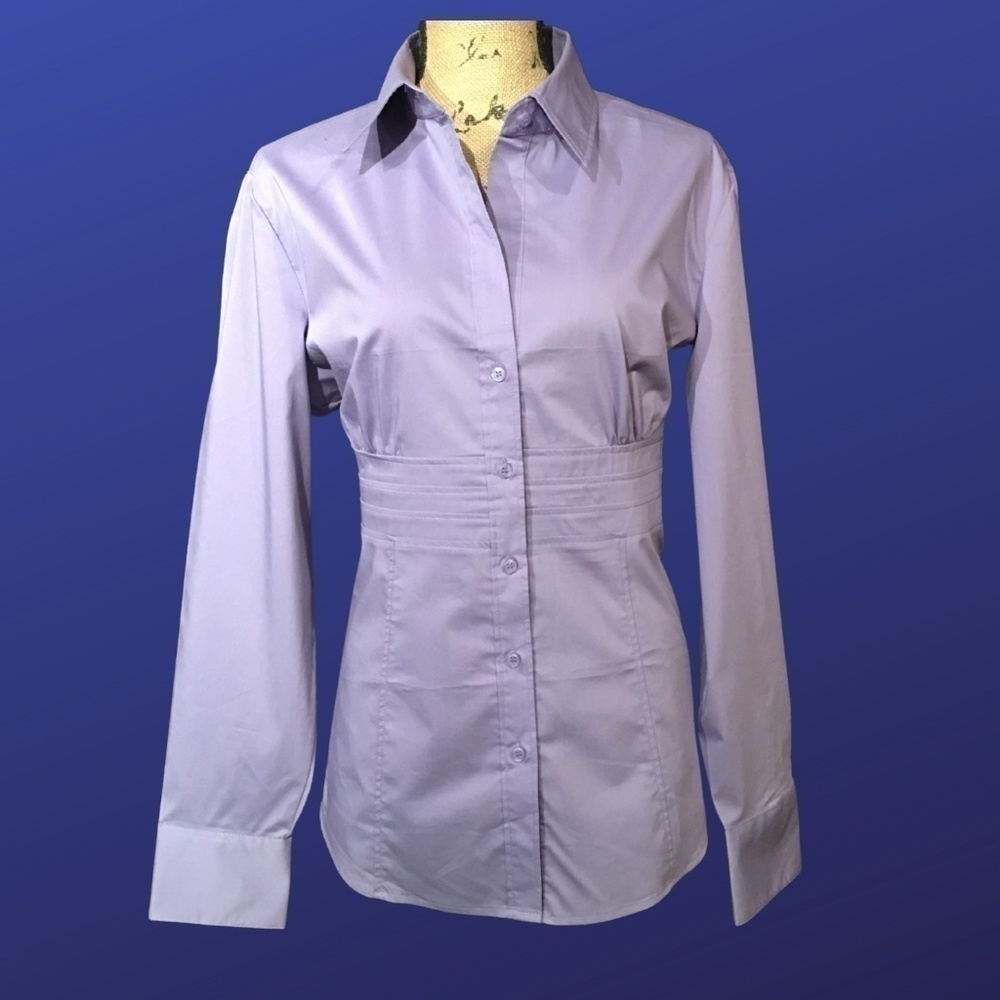NEW YORK & COMPANY Stretch PIN-TUCKED Tunic Blouse, LILAC, NWT, Size XL